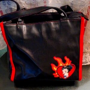Black and Red Tote Bag with BETTY Boop Patch.